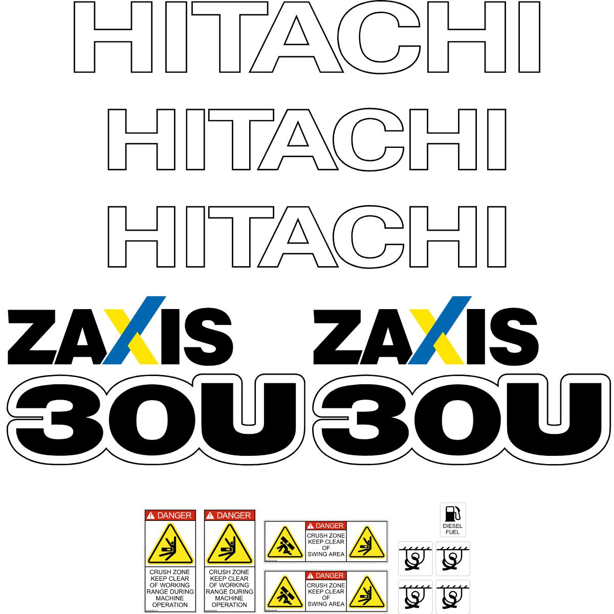 Hitachi ZX30U-5 Decal Kit Hitachi ZX30U-5 Decal Kit