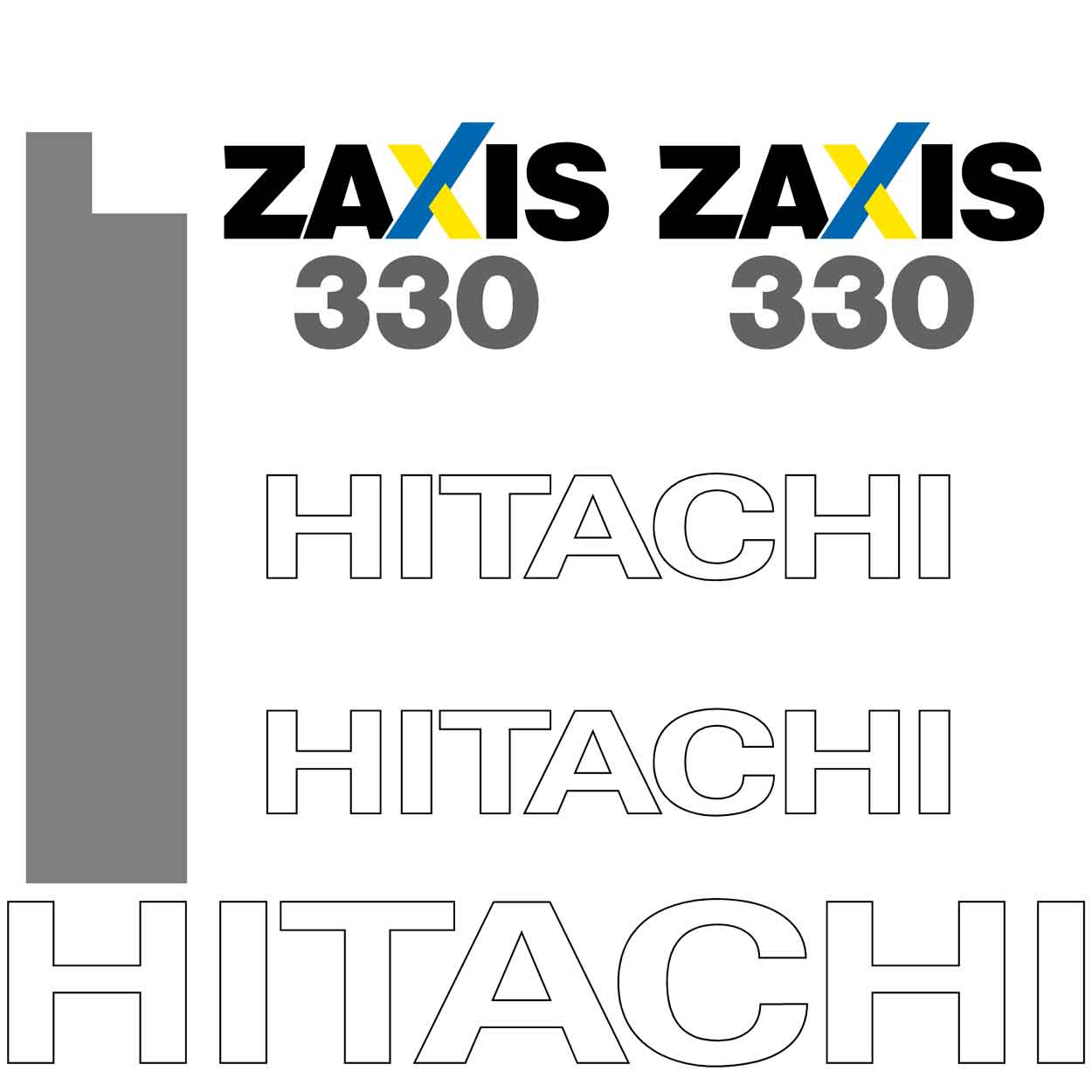 Hitachi ZX330-3 LC Decal Kit Hitachi ZX330-3 LC Decal Kit