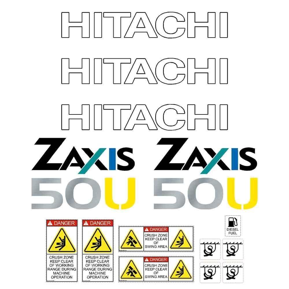 Hitachi ZX50U-2 Decal Kit Hitachi ZX50U-2 Decal Kit