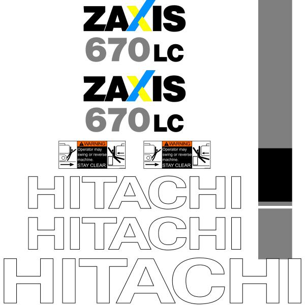 Hitachi ZX670 LC - 3 Decal Kit Hitachi ZX670 LC - 3 Decal Kit