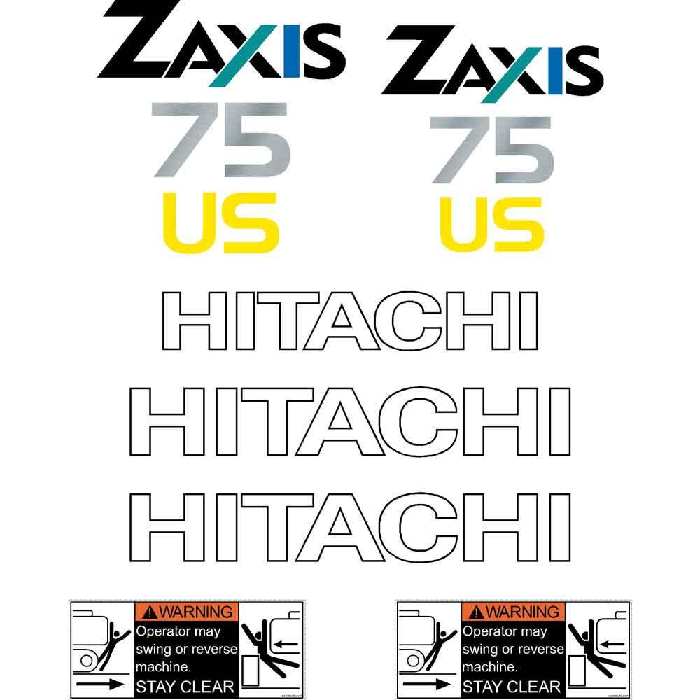 Hitachi ZX75US A Decal Kit Hitachi ZX75US A Decal Kit