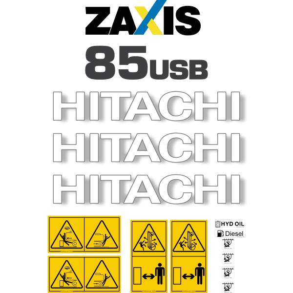 Hitachi ZX85USB-5 Decal Kit Hitachi ZX85USB-5 Decal Kit