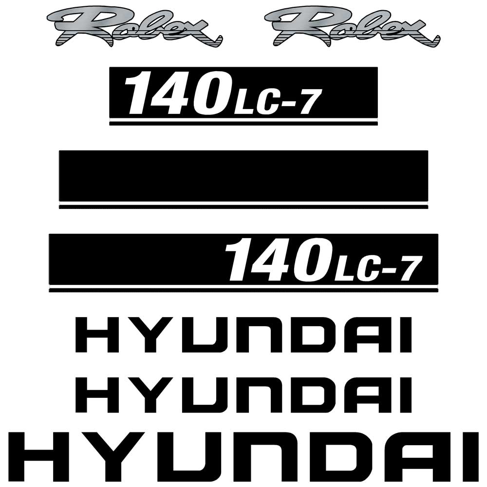 Hyundai 140LC-7 Decal Kit Hyundai 140LC-7 Decal Kit