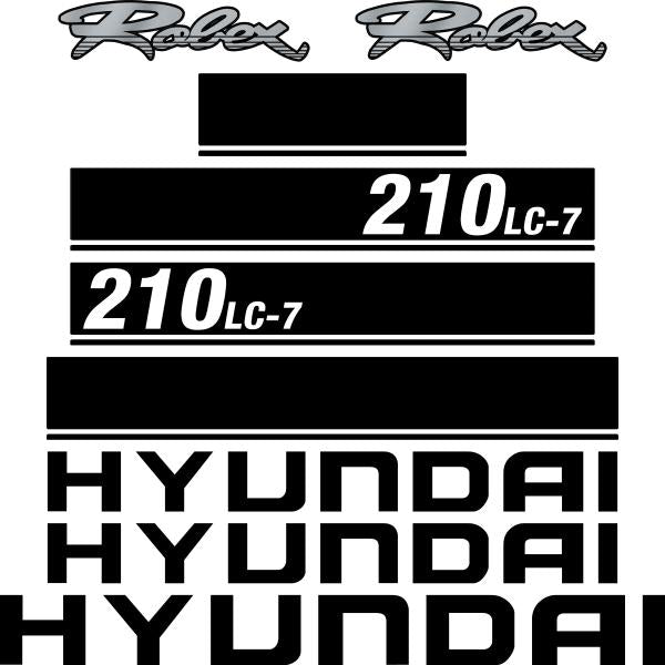 Hyundai 210LC-7 Decal Kit Hyundai 210LC-7 Decal Kit