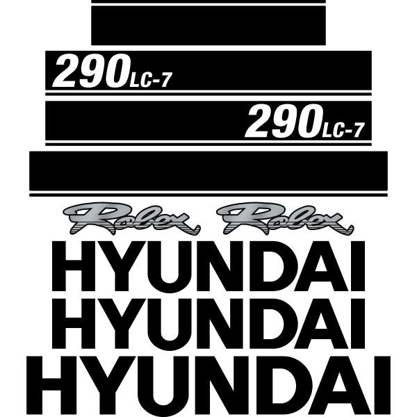 Hyundai 290LC-7 Decal Kit Hyundai 290LC-7 Decal Kit