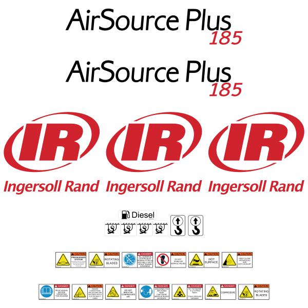Ingersoll Rand Air Source Plus 185 Decal Kit Ingersoll Rand Air Source Plus 185 Decal Kit