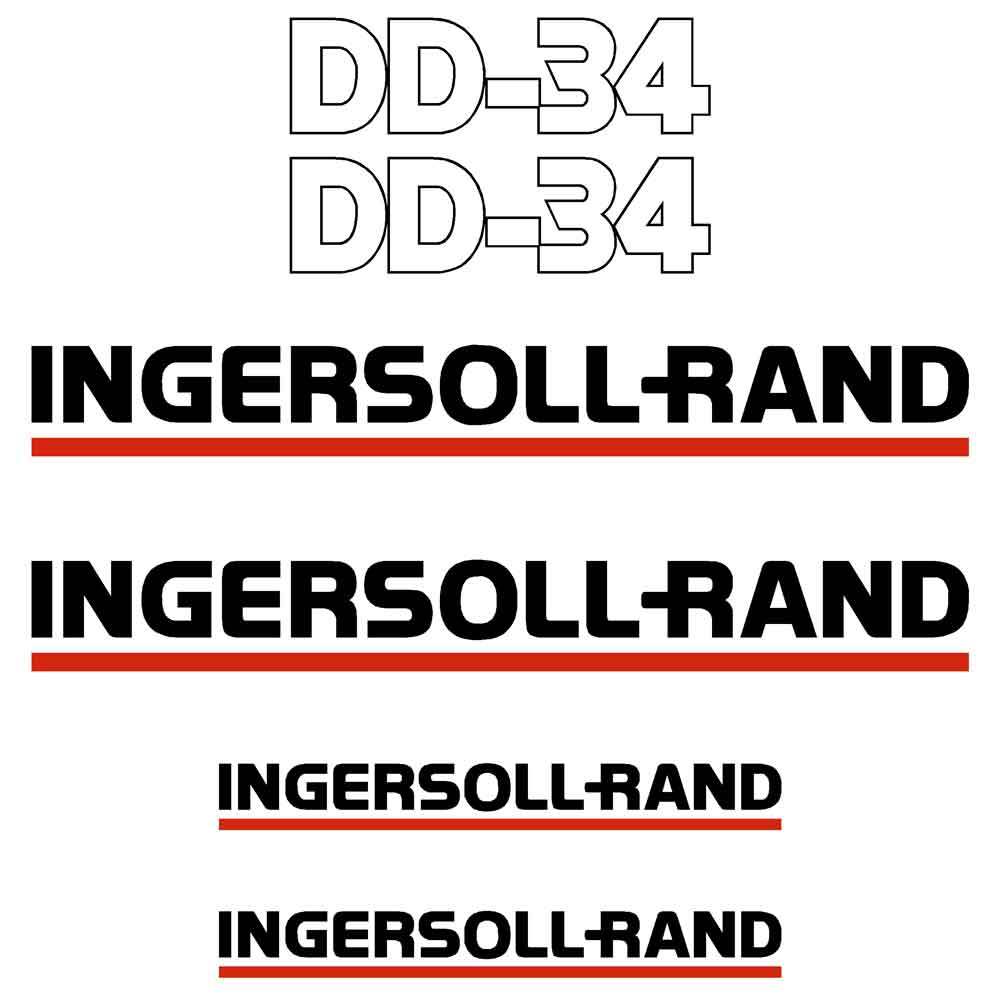 Ingersoll Rand DD34 Decal Kit Ingersoll Rand DD34 Decal Kit