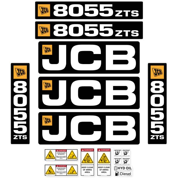 JCB 8055 ZTS Decal kit JCB 8055 ZTS Decal kit