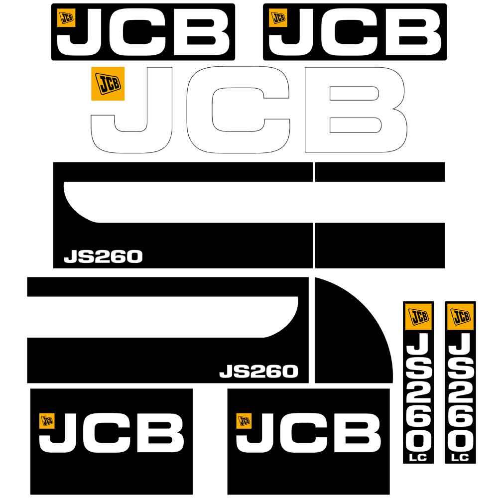 JCB JS 260 Decal kit JCB JS 260 Decal kit