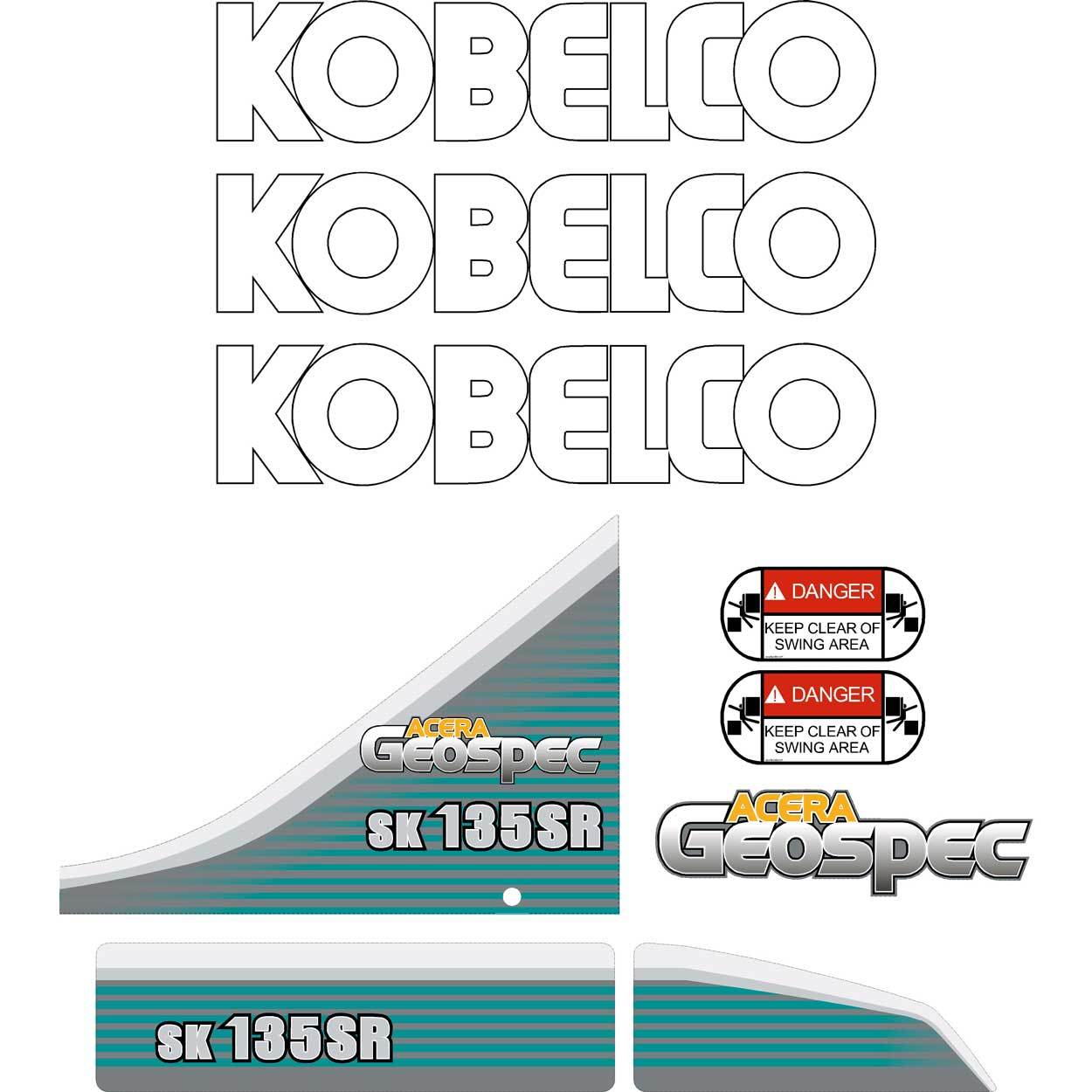 Kobelco SK135 SR-3 Decal Kit Kobelco SK135 SR-3 Decal Kit
