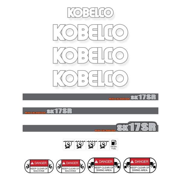 Kobelco SK17SR-3 Decals Kobelco SK17SR-3 Decals