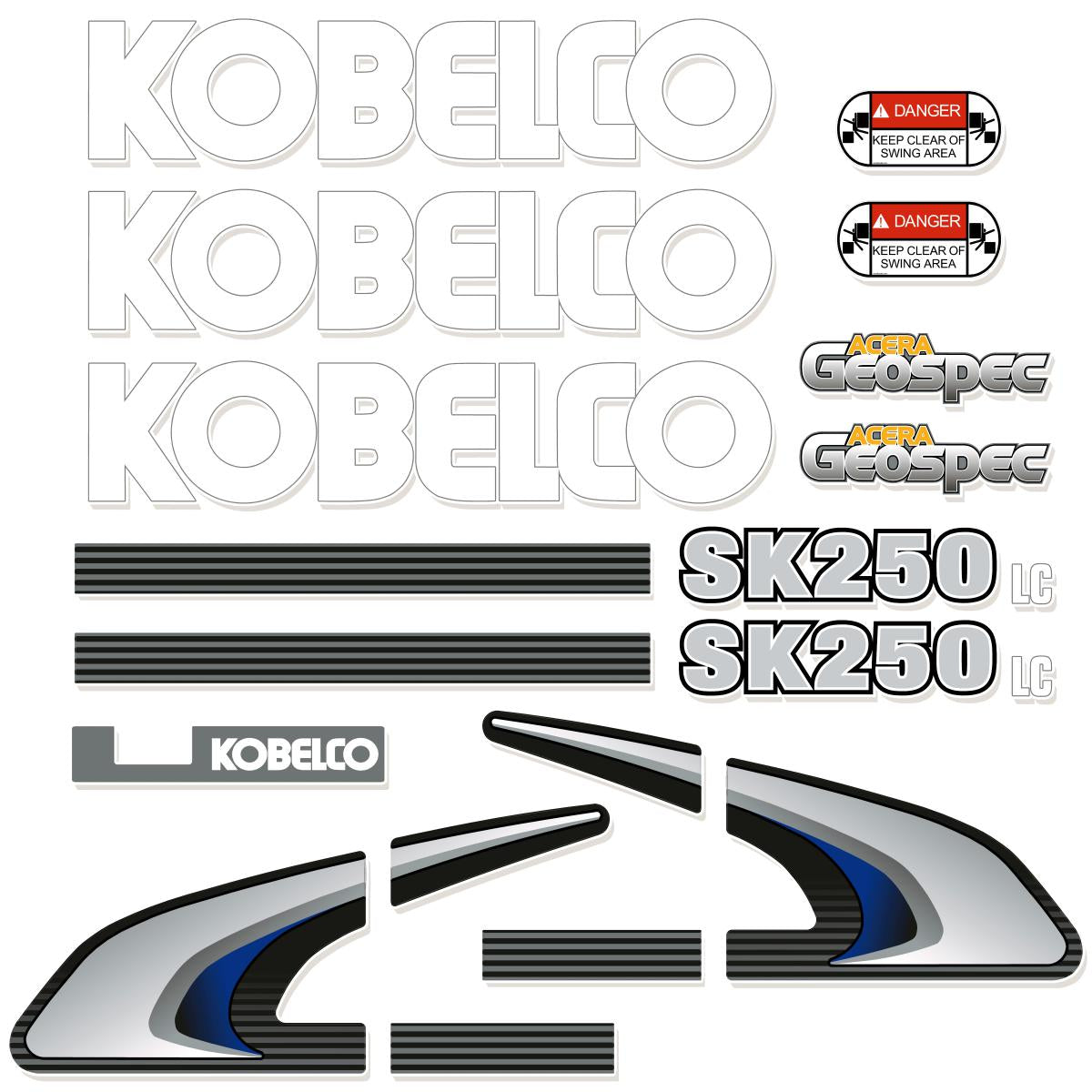 Kobelco SK250LC-8 Decal Kit Kobelco SK250LC-8 Decal Kit