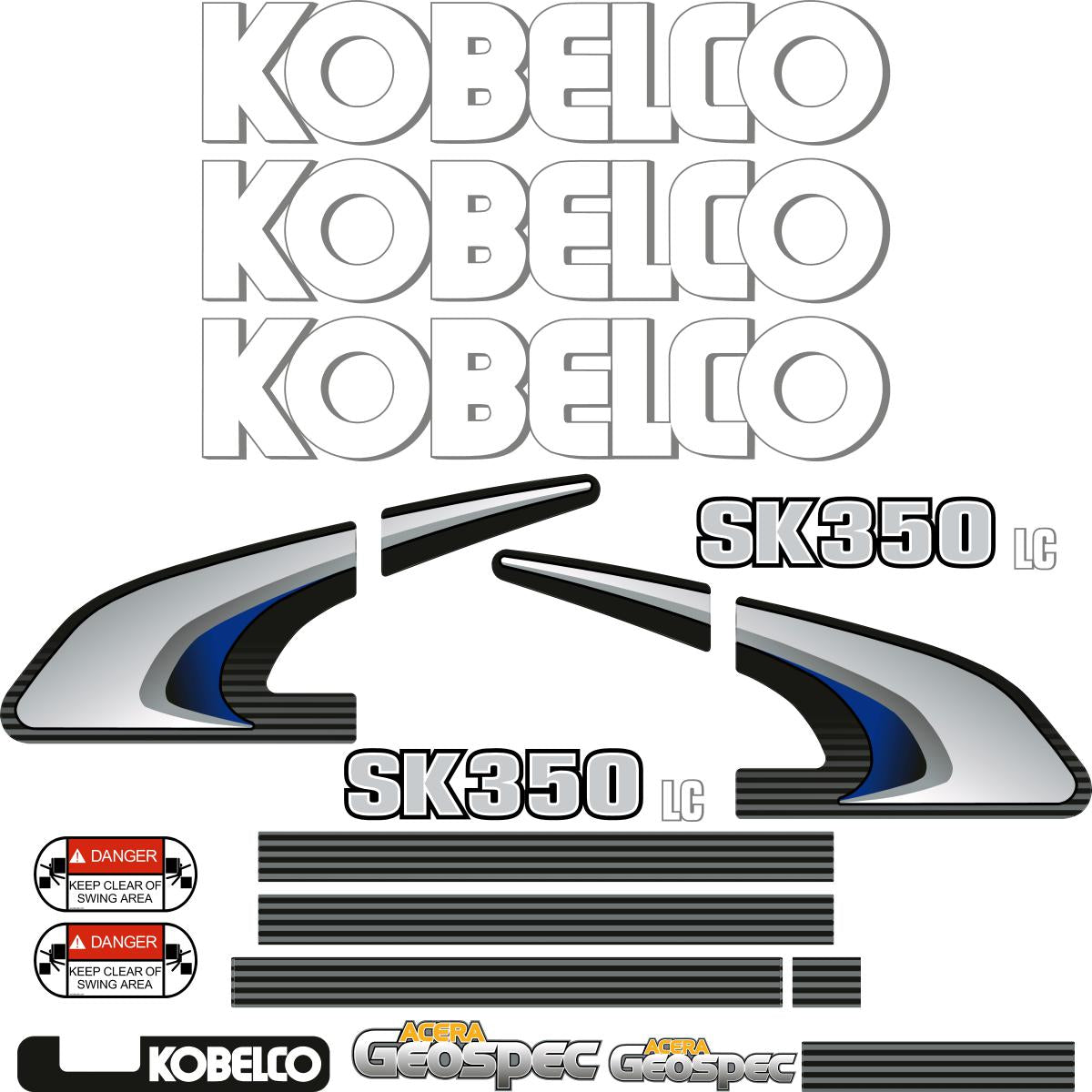 Kobelco SK350LC-8 Decal Kit Kobelco SK350LC-8 Decal Kit