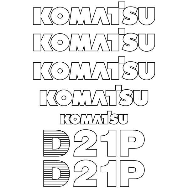 Komatsu D21P-7 Decal Kit Komatsu D21P-7 Decal Kit