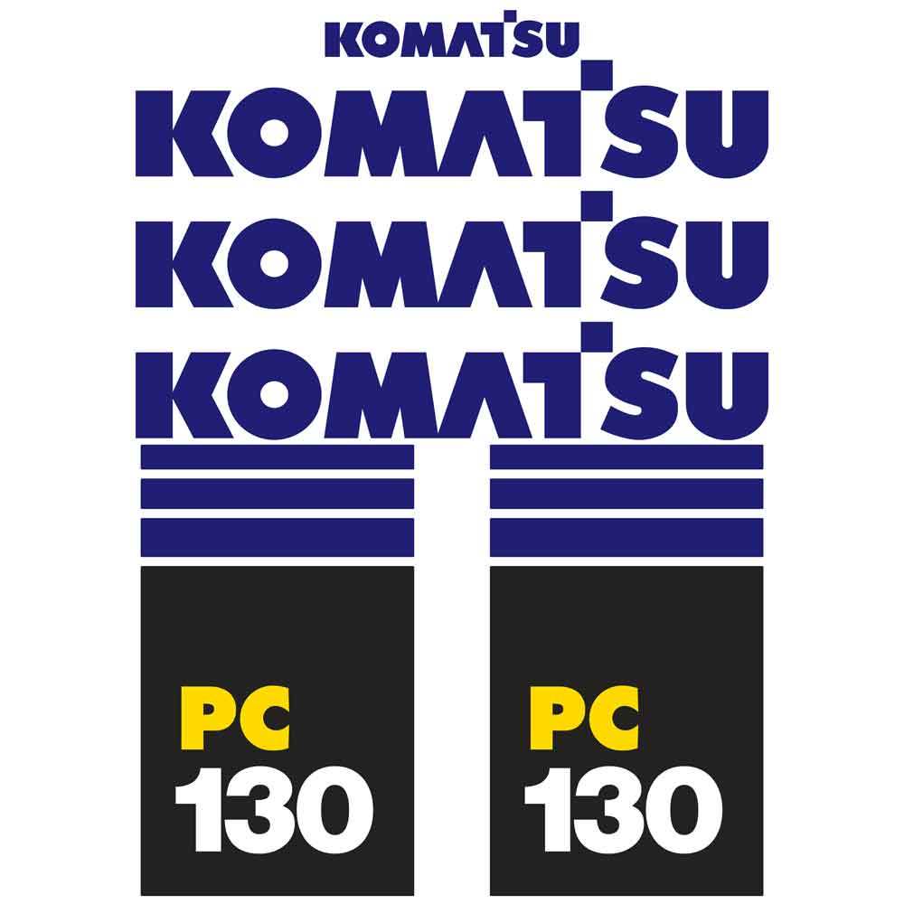 Komatsu PC130-7 Decals Kit Komatsu PC130-7 Decals Kit