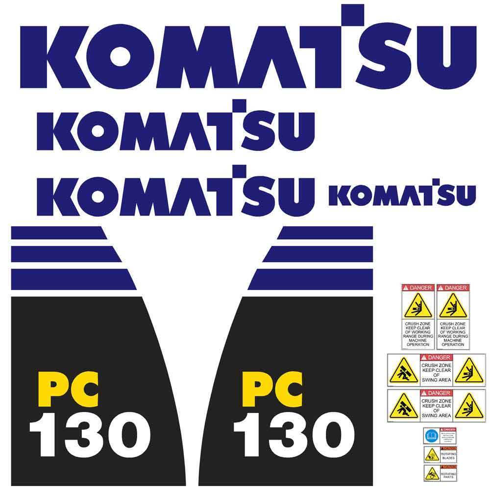 Komatsu PC130-8 Decals Kit Komatsu PC130-8 Decals Kit