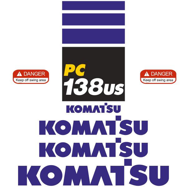 Komatsu PC138US-11 Decal Kit Komatsu PC138US-11 Decal Kit