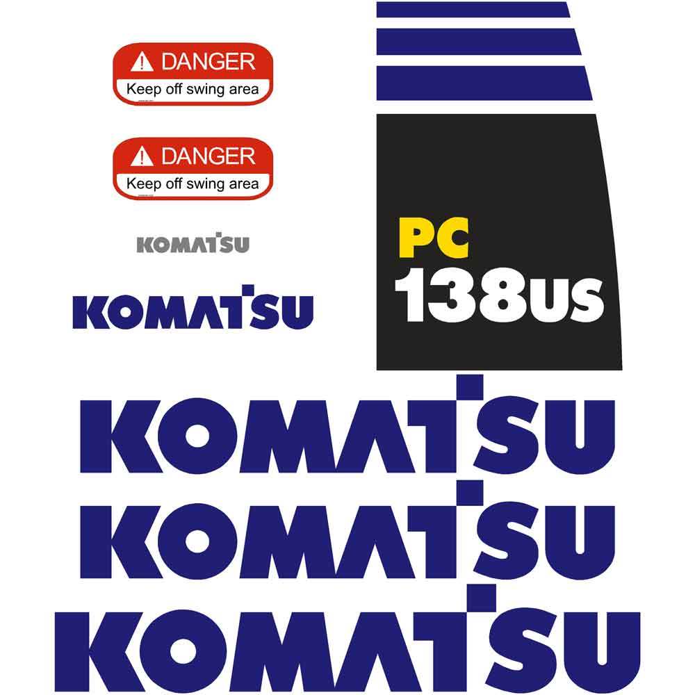Komatsu PC138US-8 Decals Kit Komatsu PC138US-8 Decals Kit