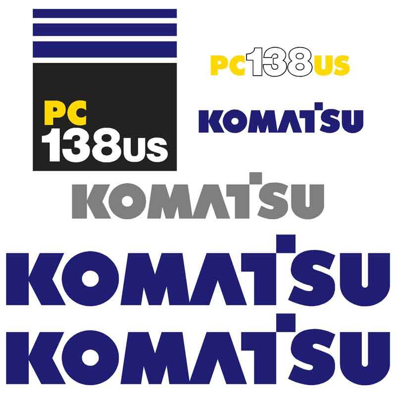 Komatsu PC138US Decals Kit Komatsu PC138US Decals Kit