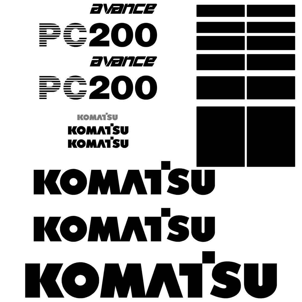 Komatsu PC200-6 Decal Kit Komatsu PC200-6 Decal Kit