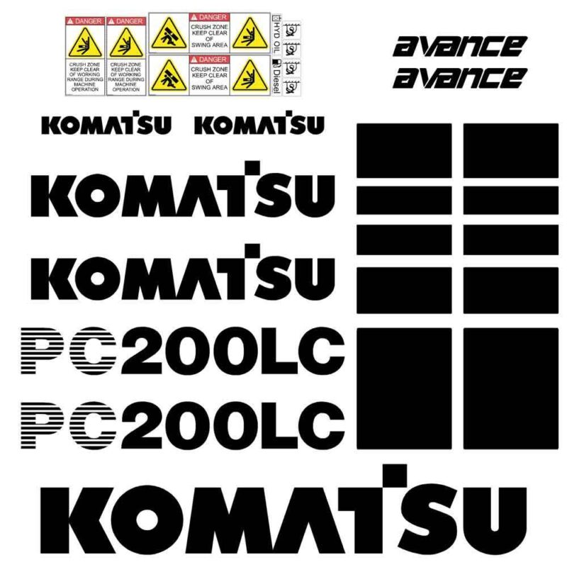 Komatsu PC200LC-6 Decal Kit
