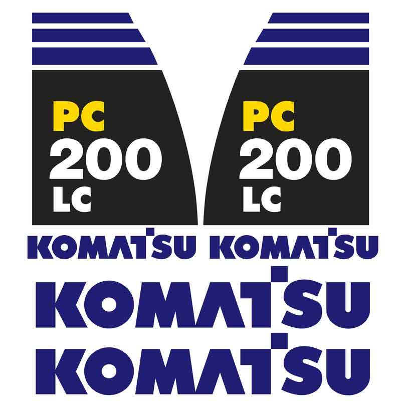 Komatsu PC200LC-8 Decal Kit Komatsu PC200LC-8 Decal Kit