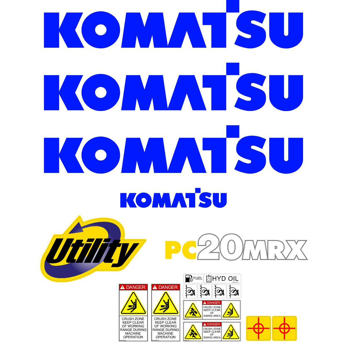 Komatsu PC20MRX Decal Kit Komatsu PC20MRX Decal Kit