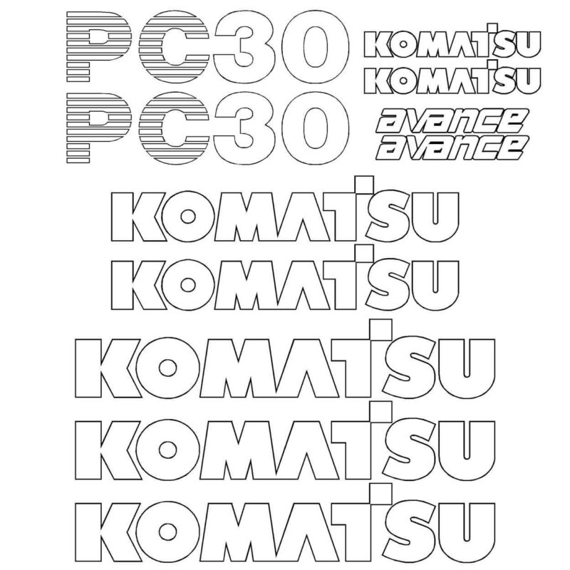 Komatsu PC30-7 Decal Kit