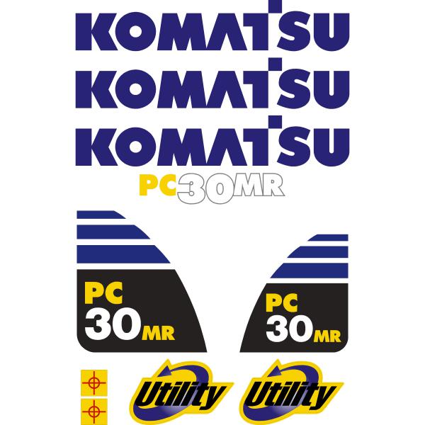 Komatsu PC30MR-1 Decal Kit Komatsu PC30MR-1 Decal Kit