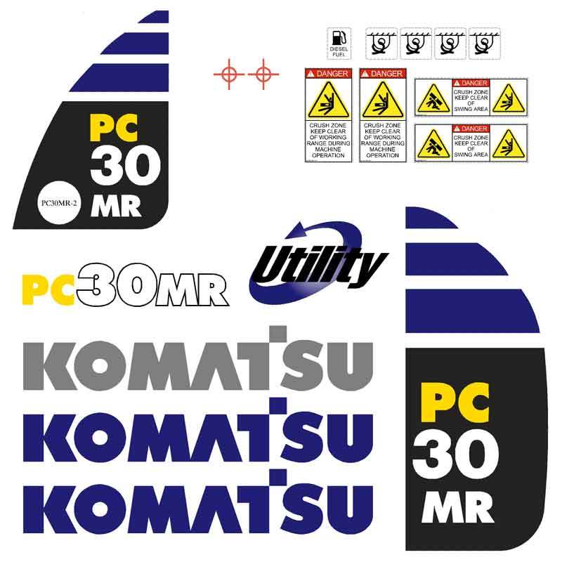 Komatsu PC30MR-2 Decal Kit Komatsu PC30MR-2 Decal Kit