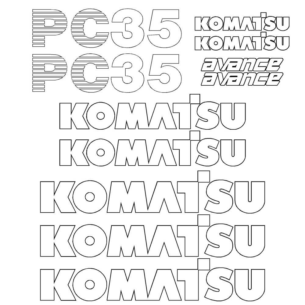Komatsu PC35-7 Decal Kit Komatsu PC35-7 Decal Kit