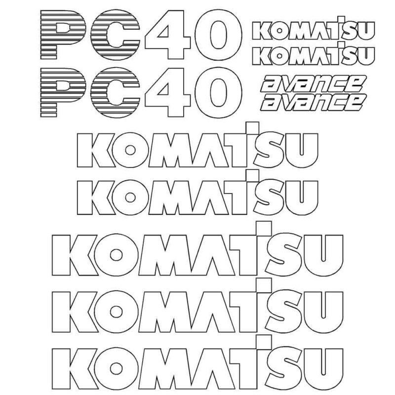 Komatsu PC40-7 Decal Kit