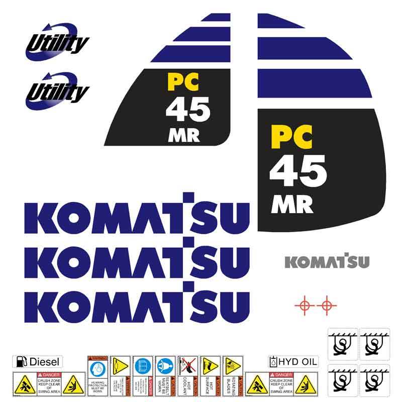 Komatsu PC45MR-2 Decal Kit Komatsu PC45MR-2 Decal Kit