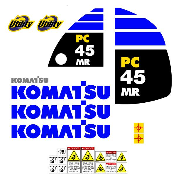 Komatsu PC45MR-3 Decal Kit Komatsu PC45MR-3 Decal Kit