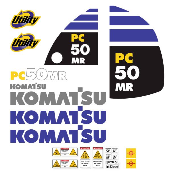 Komatsu PC50MR-2 Decal Kit Komatsu PC50MR-2 Decal Kit