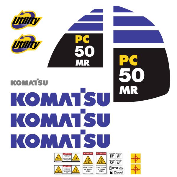 Komatsu PC50MR-3 Decal Kit Komatsu PC50MR-3 Decal Kit