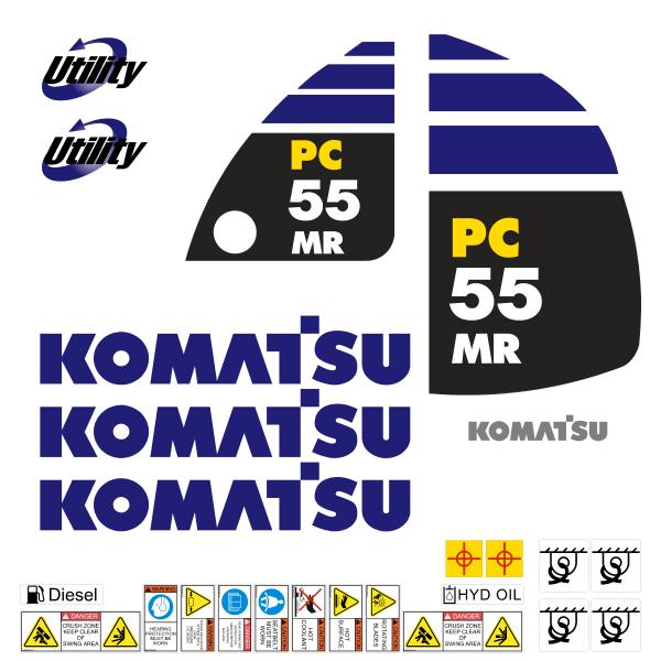 Komatsu PC55MR-3 Decal Kit Komatsu PC55MR-3 Decal Kit