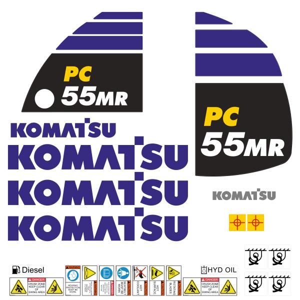 Komatsu PC55MR-5 Decal Kit Komatsu PC55MR-5 Decal Kit