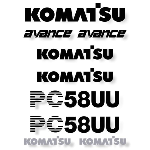 Komatsu PC58UU Decal Kit Komatsu PC58UU Decal Kit
