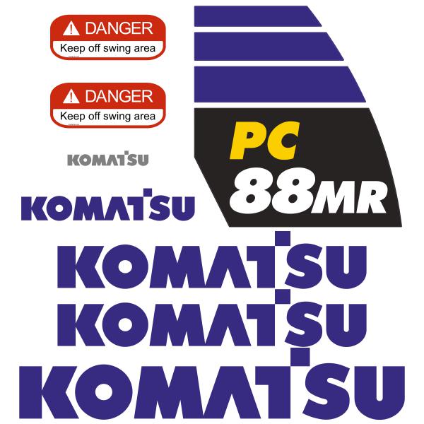 Komatsu PC88MR - 10 Decal Kit Komatsu PC88MR - 10 Decal Kit