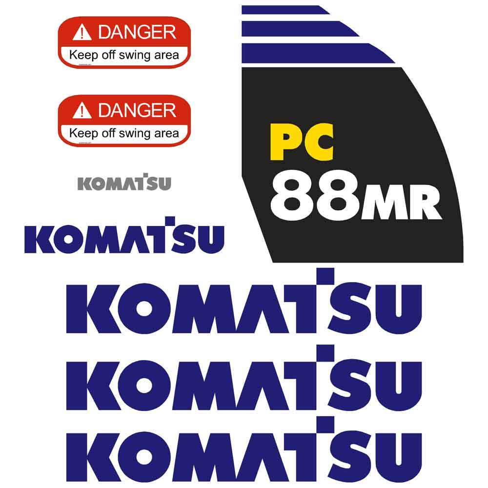 Komatsu PC88MR-8 Decal Kit Komatsu PC88MR-8 Decal Kit