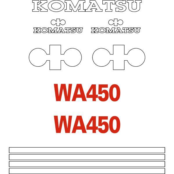 Komatsu WA450-1 Decal Kit Komatsu WA450-1 Decal Kit