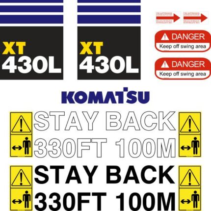 Komatsu XT430L Decal Kit - Timber Feller Buncher