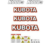 Kubota K008-3 Decal Kit