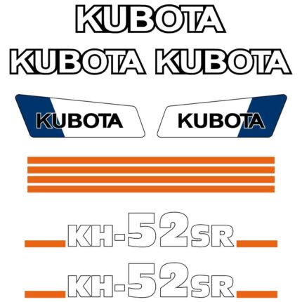 Kubota KH52 SR Decal Kit