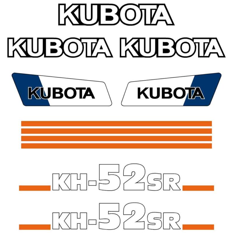Kubota KH52 SR Decal Kit