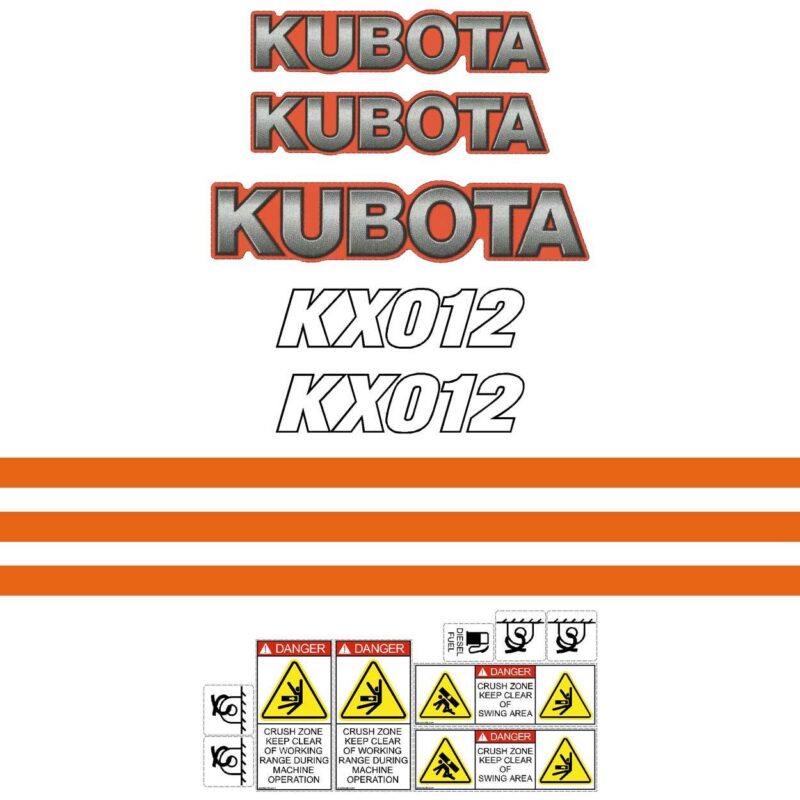 Kubota KX012 Decal Kit