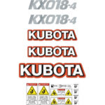 Kubota KX018-4 Decal Kit