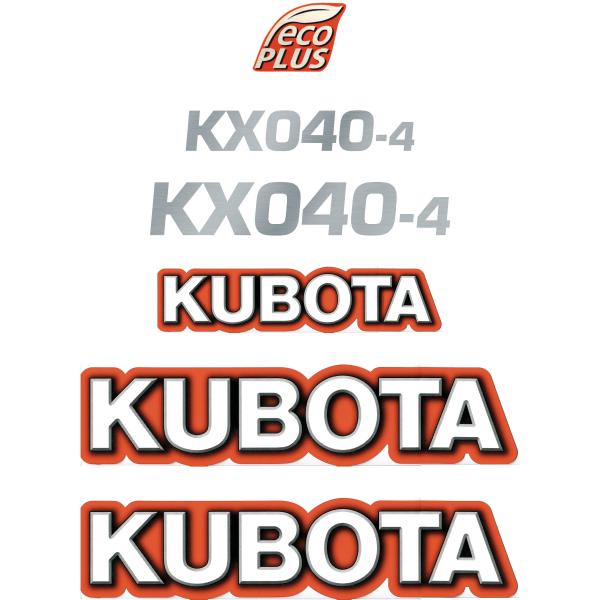Kubota KX040-4 Decal Kit Kubota KX040-4 Decal Kit