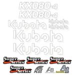 Kubota KX080-4 Euro Style Decal Kit